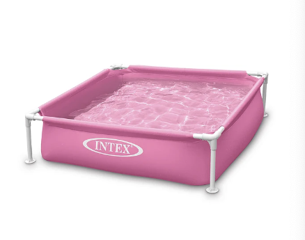 Piscina Estructural Intex Mini Frame 122x122x30 Cm Rosada