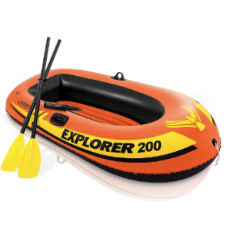 Bote Inflable Intex Explorer 200 Set Capacidad 95 Kg + Remos + Inflador