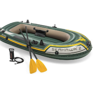 Bote Inflable Intex Seahawk 2 Set + Remos + Inflador Capacidad 240 Kg