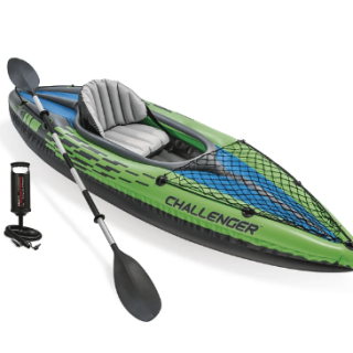 Kayak Inflable Intex Challenger K1 Set Capacidad 1 Persona + Remos + Inflador