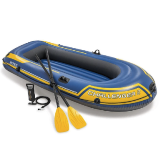 Bote Inflable Intex Challenger 2 Set + Remos + Inflador Capacidad 200 Kg