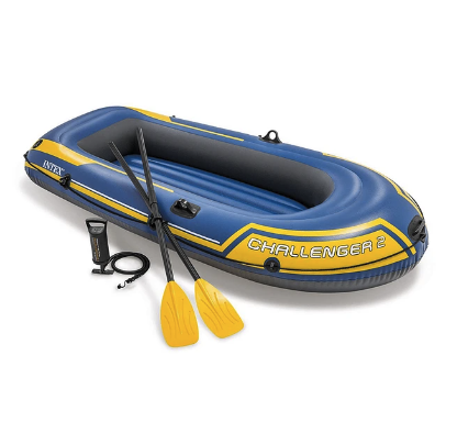 Bote Inflable Intex Challenger 2 Set + Remos + Inflador Capacidad 200 Kg