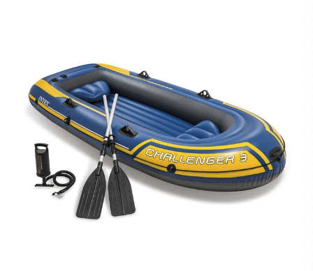 Bote Inflable Intex Challenger 3 Set + Remos + Inflador Capacidad 320 Kg