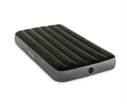 Colchón Inflable Intex 1,5 Plazas Verde con Inflador Pie 99X192x25 Cms