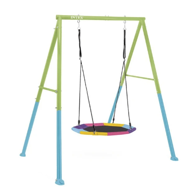 Set Columpio Nido Octogonal Intex Saucer Swing Set Verde Azul