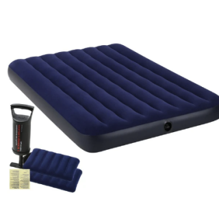 Colchón Inflable Intex Set 2 Plazas 152x203x25 Cm Classic Downy + Almohadas + Inflador
