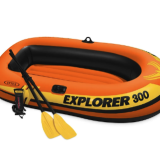 Bote Inflable Intex Explorer 300 Set Capacidad 186 Kg + Remos + Inflador