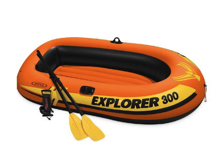 Bote Inflable Intex Explorer 300 Set Capacidad 186 Kg + Remos + Inflador