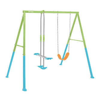 Set Columpio de 2 Accesorios Intex Two Feature Swing Set Verde Azul Mod 1