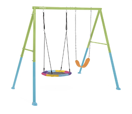 Set Columpio de 2 Accesorios Intex Two Feature Swing Set Verde Azul Mod 2