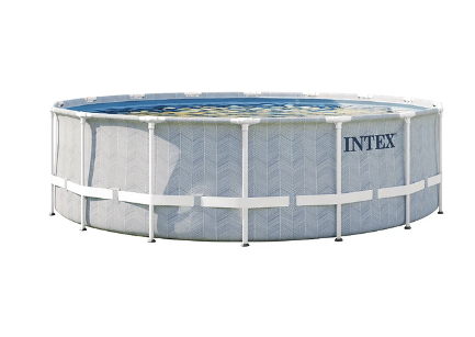 Piscina Estructural Intex Prisma Frame Chevron Set 488x122 Cm + Bomba + Escalera + Cobertor + Base