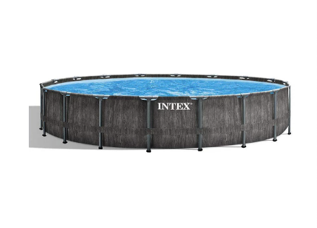 Piscina Estructural Intex Greywood Prisma Frame Set 549x122 Cm + Bomba + Escalera + Cobertor + Base